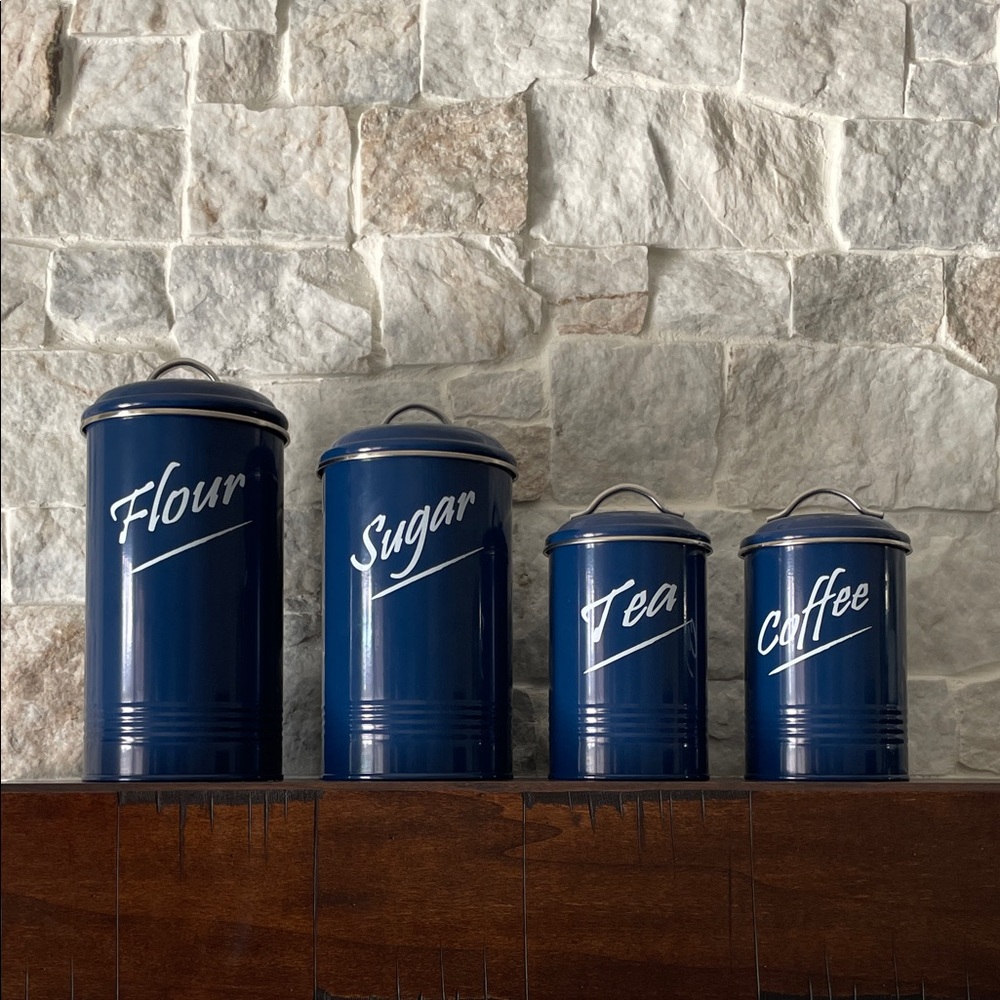 Navy Blue Kitchen Canister Set